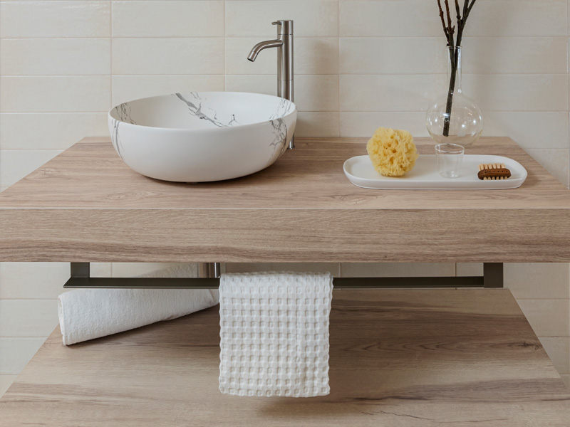 High Pressure Laminate (HPL) Countertops | Hastings Bath Collection