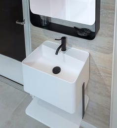 chester bathroom basin with lower towel shelf