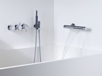 wall-mounted VOLA tub filler with hand shower