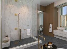 Gold VOLA faucets in luxury apartment
