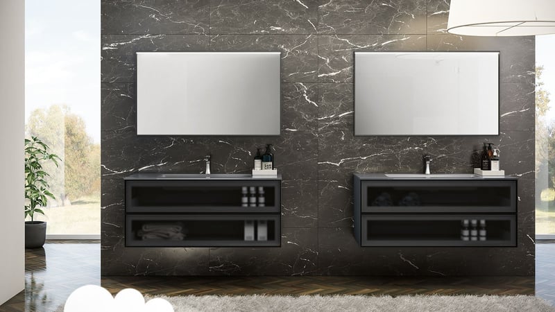 double sink luxury bathroom vanity