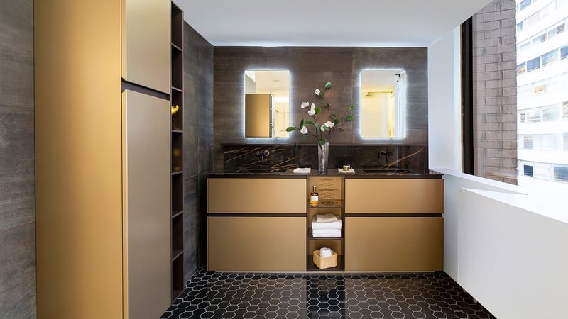 luxury bathroom vanity with double sink
