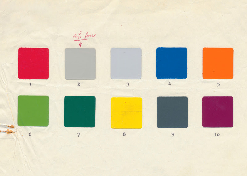 VOLA original color swatches on paper