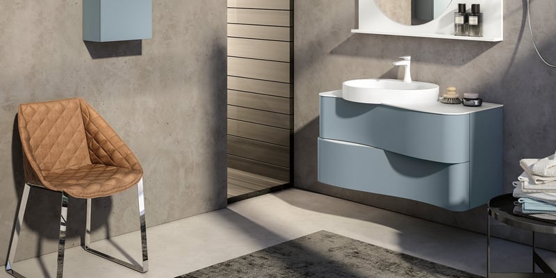 Onda Bathroom vanity with blue cabinets