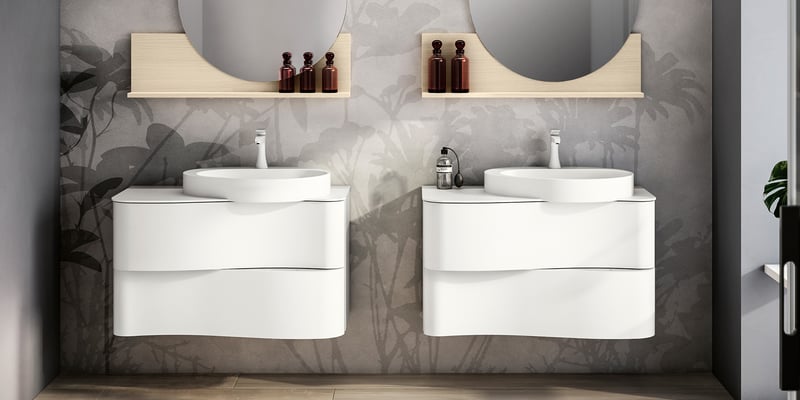 Onda vanity cabinets in white