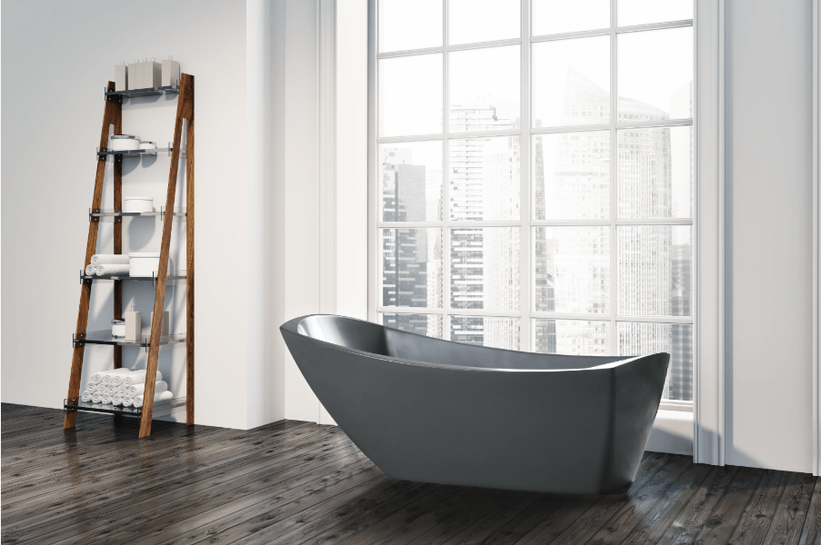 modern bathtub in grey