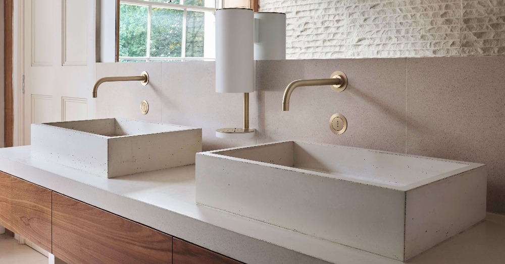 Vola bathroom faucets in gold